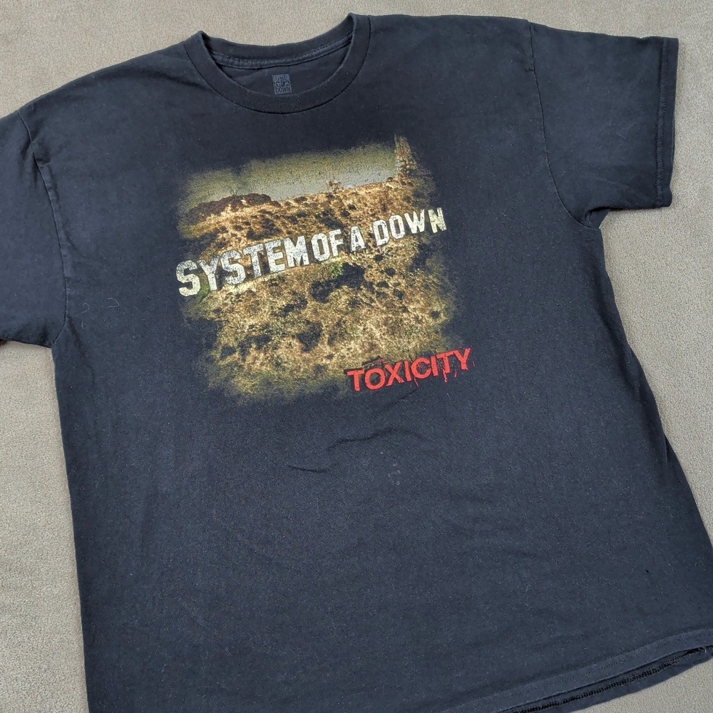 System Of A Down Toxicity Shirt XL Mens Black Y2K Band Tee Graphic Distressed